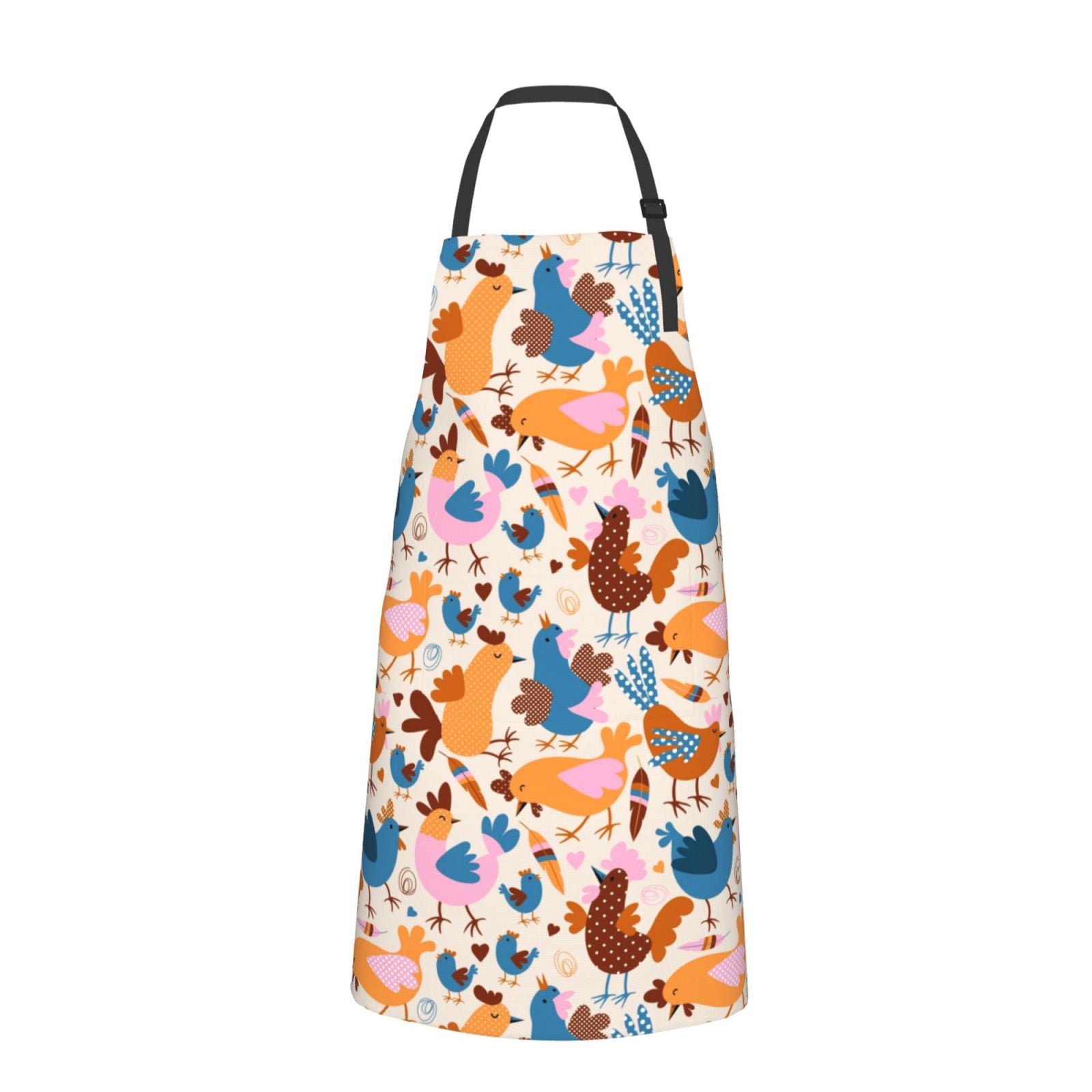 Picia Cute Chickens Waterproof Apron for Unisex Adult - Adjustable Bib Apron with Pockets, Ideal for Cooking, Gardening, Painting, and Household Chores