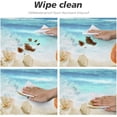 thumbnail image 4 of Beach Texture Background Round Tablecloth Fitted with Elastic Edge Waterproof Wipe Clean Table Cover for Camping Outdoor, Fit for Diameter 32.2"-36.1" Round Table, Style 144, 4 of 4