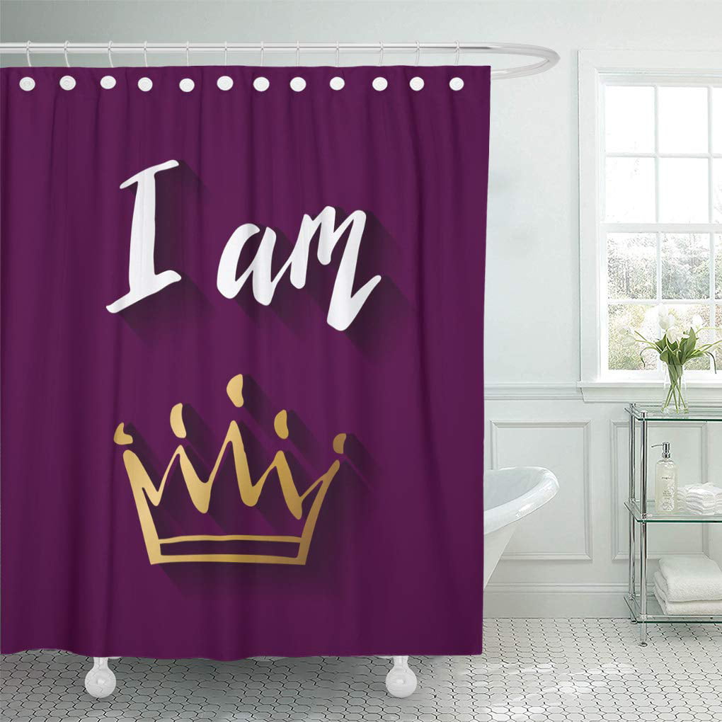 Libin Purple I Am Queen King Princess, King And Queen Shower Curtain