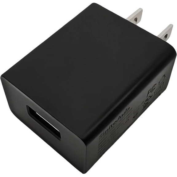 5V1A (5W) USB Power Adapter Plug (UL Certified, Black, 1-Pack) Charger Block for Wall Outlet, for Cell Phones, Tablets, Earphones, Power Banks, Smart Wearables and More Electronic Gadgets