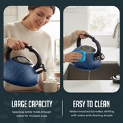 Luminuxe Stovetop Tea Kettle Granite Finish Induction Compatible 2.4 Qt