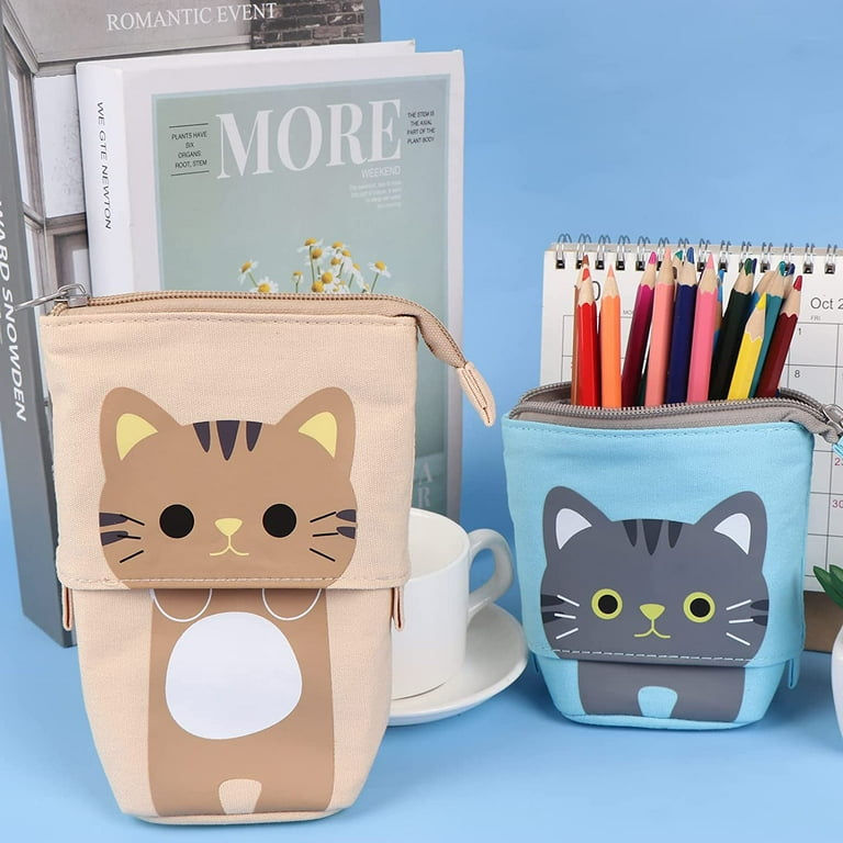 Alder Cute Space Cat Pencil Case- Pen Holder Box With Pouch Bag