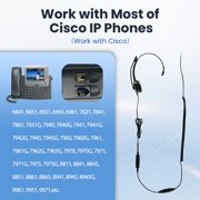 RJ9 Headset for Cisco-IP-Phones - Telephone Headset with Noise Cancelling Mic with Mute&Volume Control 7841,7861,7945G 7965G,7975G,8811,8851,8865(6800/6900/7800/7900/8800/8900/9900 Series)