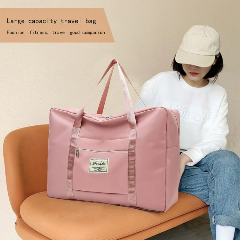 Travel Duffel Bags for Women, Overnight Bag 14x17x6 Inch, Foldable