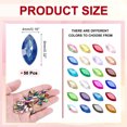 thumbnail image 2 of Uxcell 50Pcs Rhinestones en forma de ojo de caballo de vidrio con respaldo puntiagudo para hacer joyas, azul 4x8mm, 2 of 6