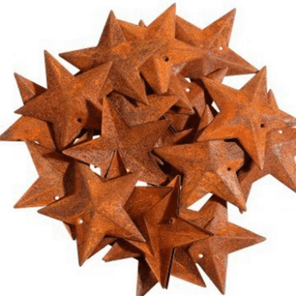 Rusty Metal . Vintage Country Decorative Star with Hole for Rustic Decoration for Christmas Holidays