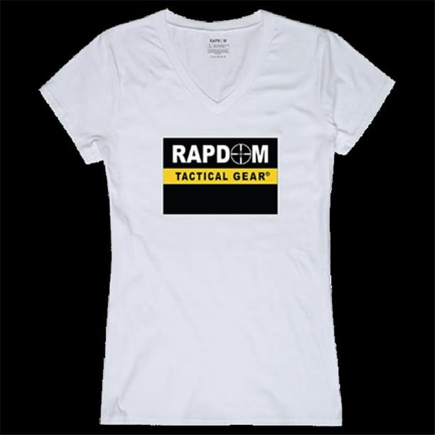 Rapid Dominance GS2-781-WHT-04 Women RAPDOM Graphic Short Sleeve V