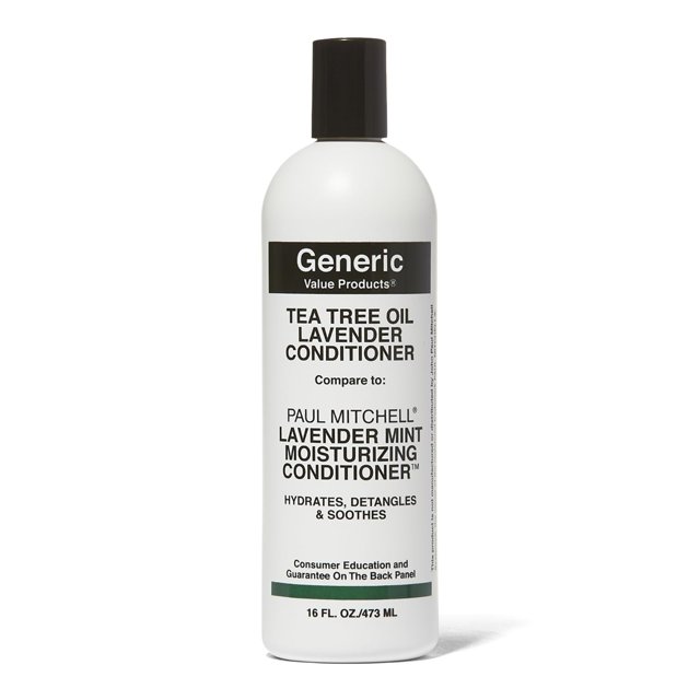 Generic Value Products Aceite de árbol de té Acondicionador de menta y lavanda Hidrata y desenreda Fragancia vigorizante Alivia el cuero cabelludo Sin gluten 16 Oz