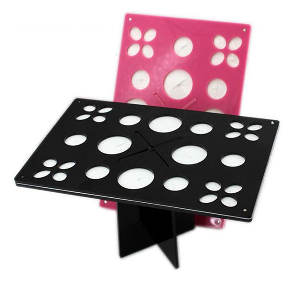 Makeup Brush Drying Rack, Foldable 28 Slot Acrylic Brush Holder Tree
