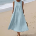thumbnail image 7 of Admvng Women's Casual Round Neck Dress Sleeveless Summer Everyday T-Shirt Dresses, 7 of 7