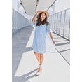 thumbnail image 2 of Vestido corto holgado de verano con mangas cortas y escote en V sexy para mujer, vestido informal con lunares suizos, vestido de talla grande, 2 of 5