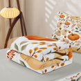 thumbnail image 5 of Erosebridal Cute Harvest Pumpkin Zipper Full Size Comforter Sets with Fitted Sheet and 2 Pillowcases, Retro Acorn Leaf Zipper Bedding Set for Boys Girls, Orange Beige White, Gray Reversible, 5 of 7