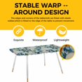 thumbnail image 4 of Blueberry Spring Leaves Table Cloths for 8 Foot Rectangle Tables, Grey Botanical Branches Patio Waterproof Elastic Fitted Tablecloths, Washable Rectangular Table Cover for Camping, 4 of 8