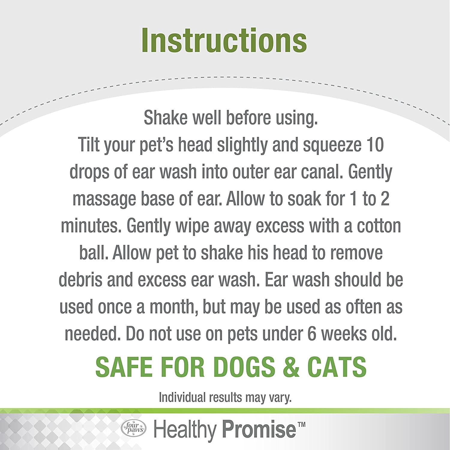 5 Pack Four Paws Healthy Promise Dog and Cat Ear Wash [Dog Ear Care, Cat Ear and Eye Care, Bulk Dog Supplies, Four Paws] 20 oz (5 x 4 oz)