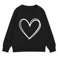 thumbnail image 5 of KAUOD Girls Cute Heart Print Sweatshirts Long Sleeve Crew Neck Ribbed Cuffs Pullover Tops Teen Kids Cotton Soft Clothes, 5 of 6