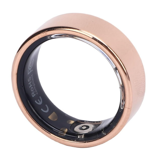 Fitness Tracker Ring, IP68 Waterproofing Charging Case Multiple Sports Modes Stainless Steel Smart Ring Connectivity for Running 7 Inner Dia.: 17.3mm / 0.7in,