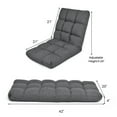 thumbnail image 2 of Gymax Chaise de Jeu Pliante Réglable Chaise de Sol Coussinée Réglable Pliante Canapé Gris Foncé, 2 of 10