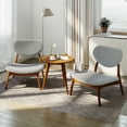 thumbnail image 4 of Gymax Accent Chairs Set of 2 w/ Side Table Living Room Chairs w/ Solid Wood Frame Gray, 4 of 10