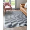 thumbnail image 5 of Unique Loom Decatur Collection Area Rug - Striped (5' x 7' 2" Rectangle Black/Ivory), 5 of 7