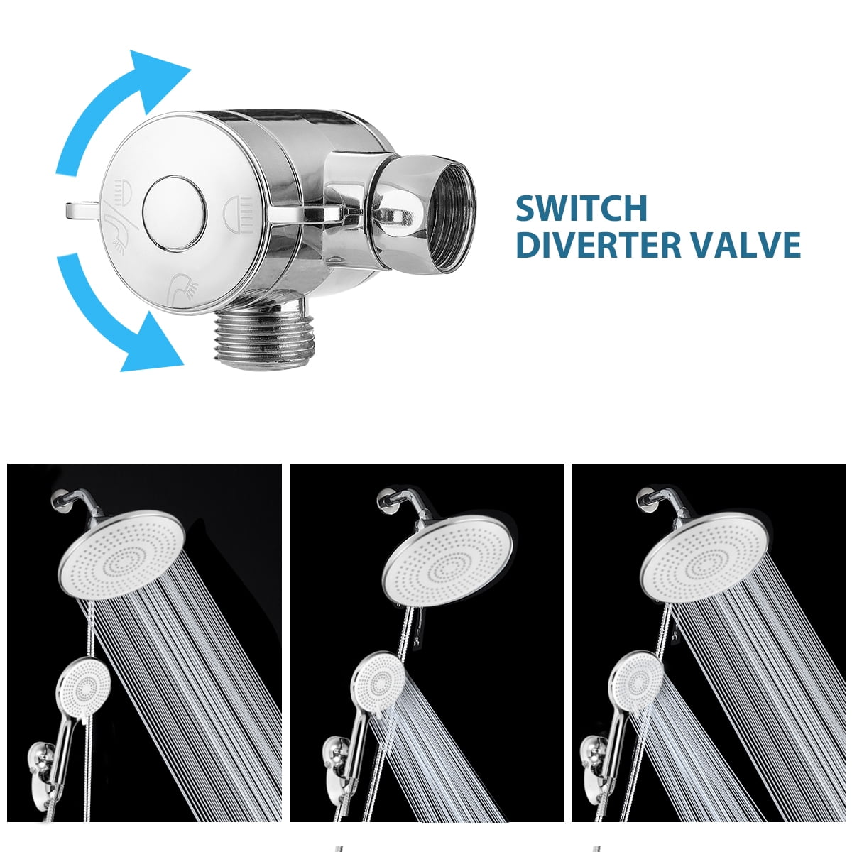 INSMA 9 Inch High Pressure Rainfall Shower Head and Handheld Combo, Luxury Modern Chrome Plated with 60'' Hose Anti-leak with Holder