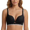 thumbnail image 2 of SAZBJOJN Women's Bras Seamless Full Coverage Bra Anti-Sagging Side Support Bras for Women Thin Lightly Push Up Bra No Underwire Comfort No Dig Strap Bra Size A Black, 2 of 6