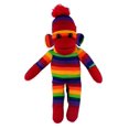 thumbnail image 1 of Plushland Adorable calcetín mono, el original tradicional tejido a mano, juguete de peluche, regalo para niños, bebés, adolescentes, niñas y niños, muñeca de bebé, marioneta presente (arco iris de 16., 1 of 1