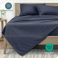 thumbnail image 7 of Bare Home Ultra-Soft Sheet Set - Premium 1800 Collection - Deep Pockets - 4-Pieces - California King, Pinstripe - Midnight/White, 7 of 7