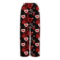 thumbnail image 5 of LWavelet Comfort Fabric Love Print Wide Leg Pants Women Valentine's Day Lounge Wear Deep Red XXL, 5 of 6