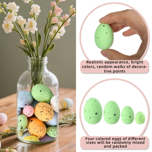 Decorr Easter Foam Eggs, Colored DIY Craft Eggs for Vase Fillers, Artificial Easter Eggs for Spring Home Decor, Kids Craft, Party Supplies, Craft Lovers