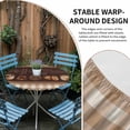 thumbnail image 5 of Vintage Coffee Time Fitted Tablecloth with Elastic Edged, Round Table Cloth for Dining Table, Farmhouse Desserts Brwon White Plaid Waterproof Oil Proof Table Cover for Indoor Outdoor 55"-60", 5 of 8