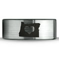 thumbnail image 2 of Tungsten Oregon The Beaver State Heart Band Ring 8mm Men Women Comfort Fit Brushed Gray Flat Cut Black Polished, 2 of 4