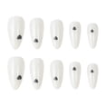 thumbnail image 3 of juegos de uñas postizas con forma de almendra, bonitas uñas blancas con degradado, 3 of 3