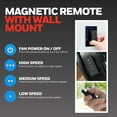 thumbnail image 6 of Honeywell Garage Ceiling Fan, 18” 3 Speed Indoor Outdoor Mount Fan, Matte Black, 6 of 16