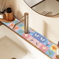 thumbnail image 2 of Yayeee Faucet Mat for Kitchen Sink 14.7" Diatomite Long Splash Guard Pad, Blue Flowers, 2 of 7