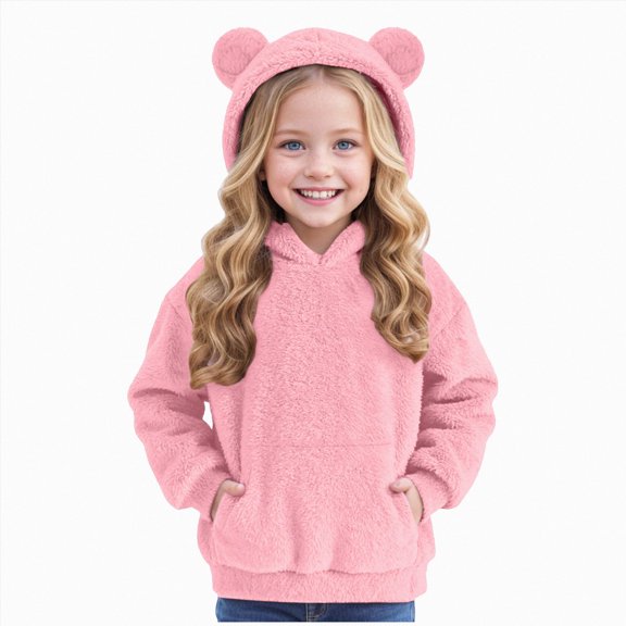 dmqupv Girls Hoodie Girls Sweatshirt Hooded Pullover for Teen Long Sleeve Tops Fall Winter Clothes Pink,12-13 Years