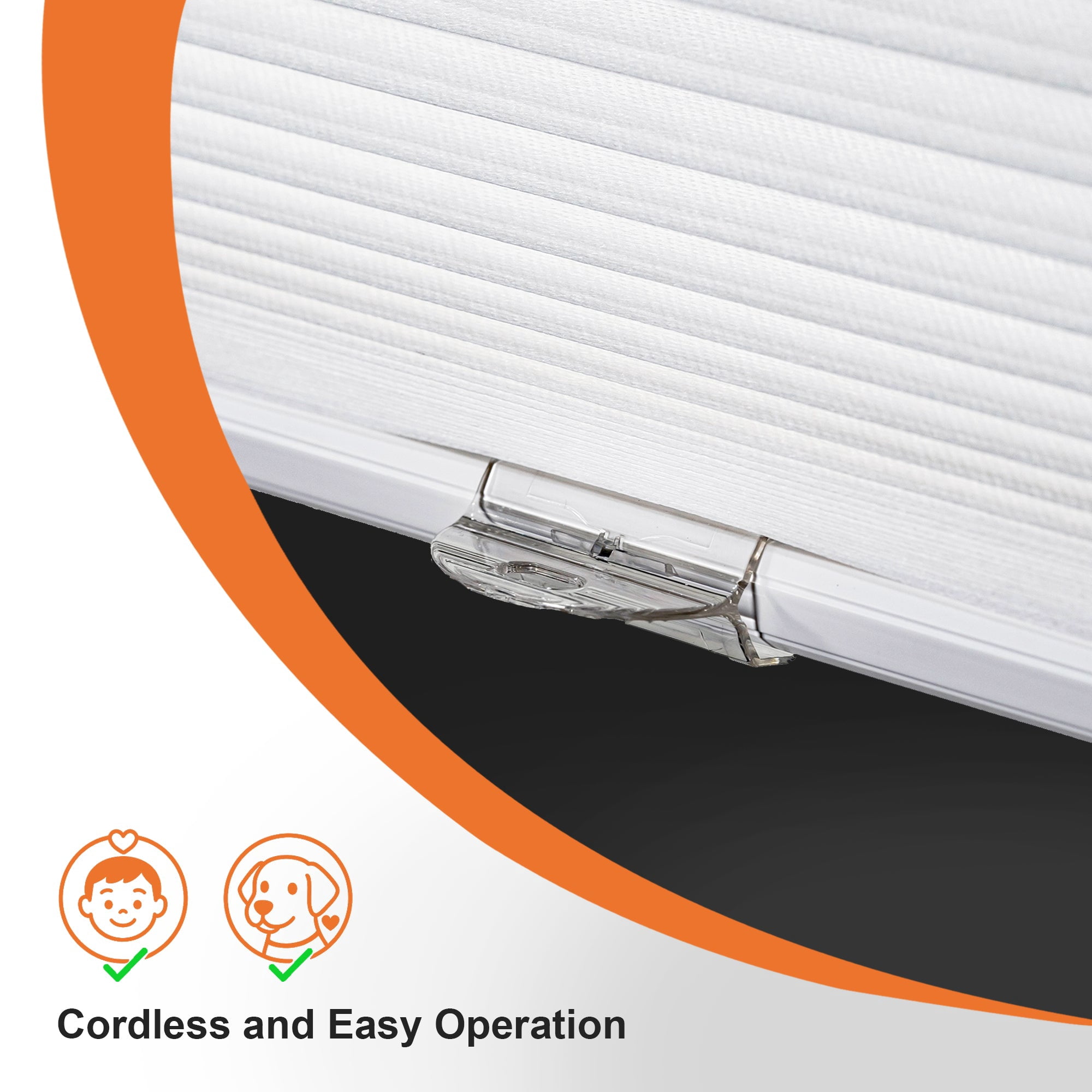 Chicology Cordless Cellular Shade, Morning Mist (Light Filtering), 35"W X 64"H