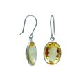 thumbnail image 2 of Gem Stone King 10.00 Ct 10x14mm Oval Cut Yellow Citrine 925 Sterling Silver Dangle Earrings, 2 of 3