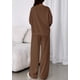 thumbnail image 4 of Conjunto Deportivo PRETTYGARDEN Marrón Manga Larga Pantalón Ancho Loungewear Talla L, 4 of 8