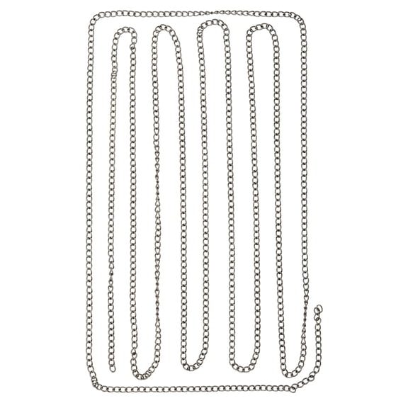 12 Pack: 96" Gun Metal Thin Curb Chain by Bead Landing