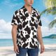 thumbnail image 3 of Fotbe Cow Skin 2 Camisa Hawaiana para Hombre Unisex – Camisa Casual de Verano con Botones de Manga Corta de Algodón y Lino,XX-Large, 3 of 7