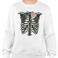 thumbnail image 2 of Skeleton Rib Cage Sweatshirt Unisex Medium White, 2 of 5