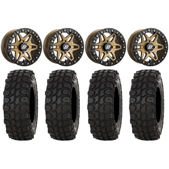 Sedona Split 6 Bdlk 14" Wheels Br  30mm 32" XComp ATR Tires Polaris RZR XP 1000 / PRO XP / Ranger XP 900/1000