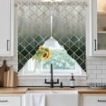 thumbnail image 6 of Sage Green Geometric Swag Valances for Windows, Kitchen Window Curtains Over Sink, Modern Abstract Gradient Marble Window Treatment Curtains for Living Room/Bedroom Curtains 2 Panel Sets 36"x45", 6 of 8