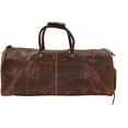 thumbnail image 2 of 24 Inch Genuine Leather Duffel Travel Overnight Weekend Leather Bag Sports Gym Duffel for Men, 2 of 6