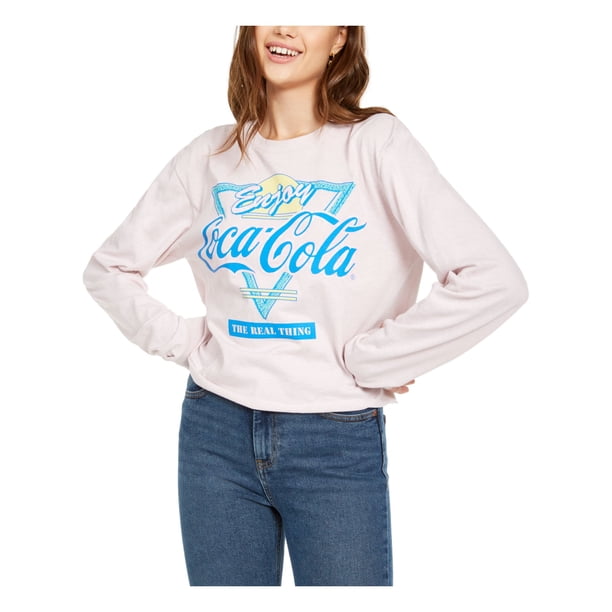 Hybrid Apparel HYBRID APPAREL Womens Pink Logo Graphic Long Sleeve