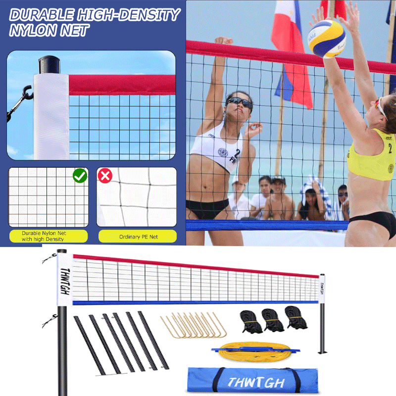 Outdoor Portable Volleyball Net Set System for Backyard 3 Heights Adjustable ,Quick & Easy Setup, For Beach Backyard, With Carrying Bag