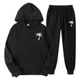 thumbnail image 5 of Men's Suits Product Title for Men Casual Solid Two Piece Hooded Sports Set with Raglan Sleeve Drawstring Pant Set, 5 of 5