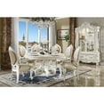 thumbnail image 3 of Acme Furniture Versailles Round Dining Table in Synthetic Leather & Bone White Finsih, 3 of 6