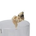 thumbnail image 1 of Realistic Mini Pug Dog Figurine Hanging on Cup Rim DIY Fairy Garden Accessory, 1 of 11
