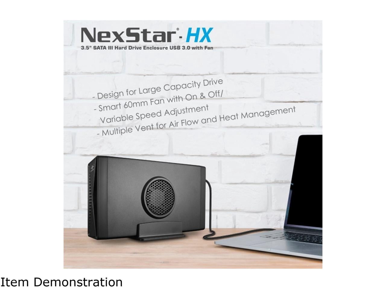 VANTEC NexStar HX NST-387S3-BK Aluminum / ABS Plastic 3.5" Black SATA I/II/III USB 3.0 3.5" SATA III Hard Drive Enclosure USB 3.0 With Fan